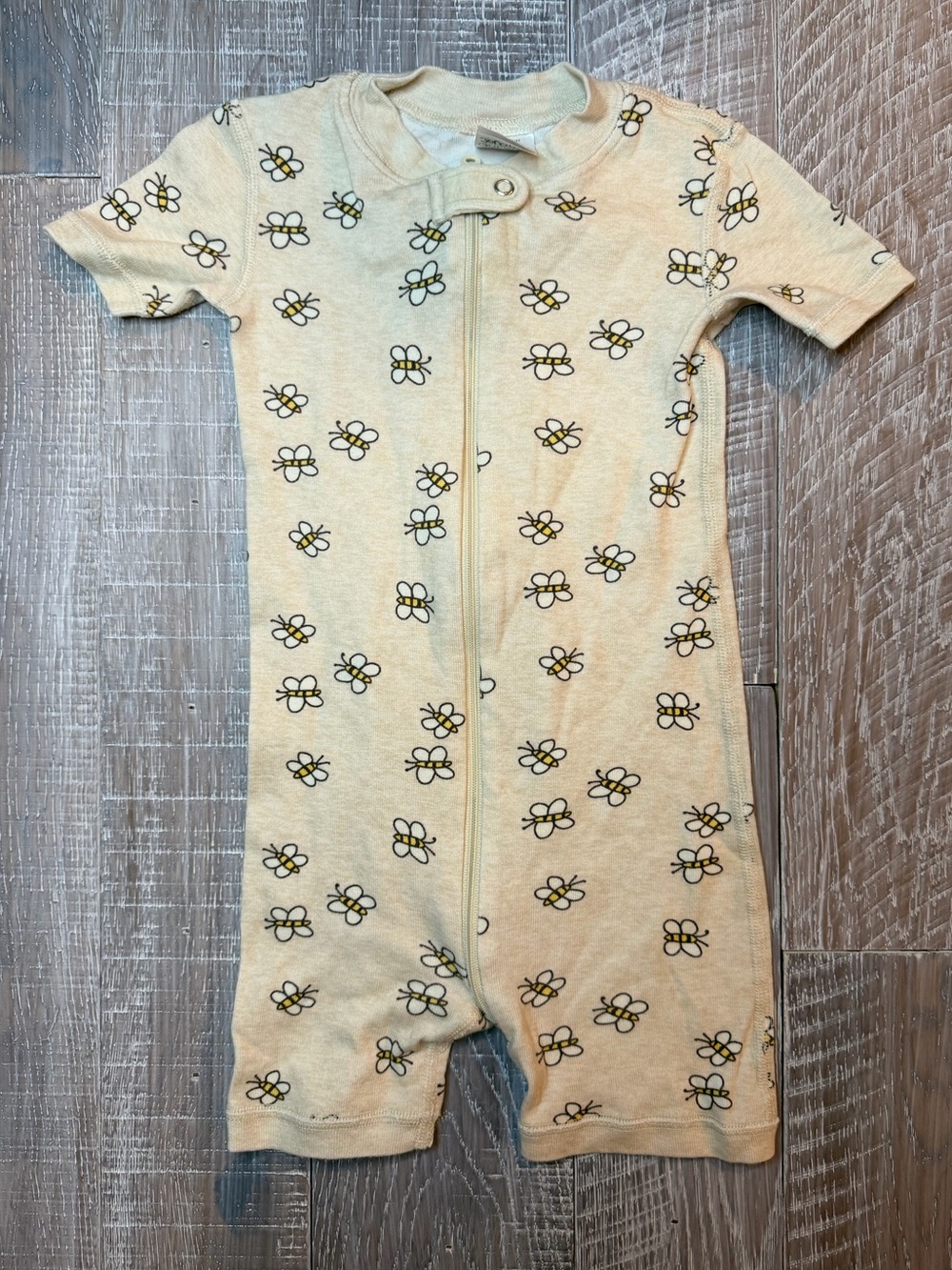 Hanna Andersson Yellow Bee Print Short-Sleeve One-Piece - Picture 1 of 6
